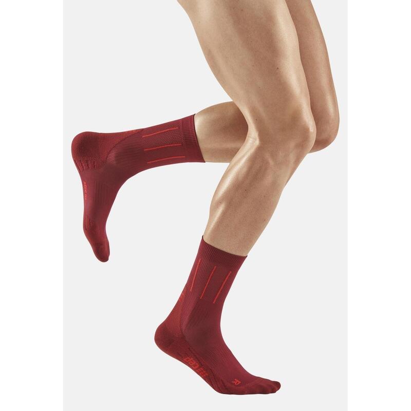 Sosete compresie medii - pinstripe socks running mid cut - red
