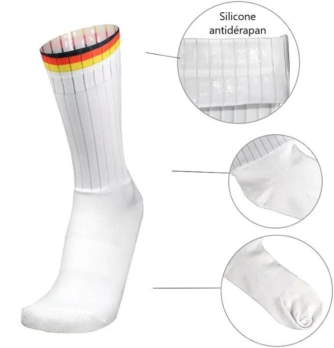Calcetines de ciclismo Germany Aero amarillo rojo negro 2/5