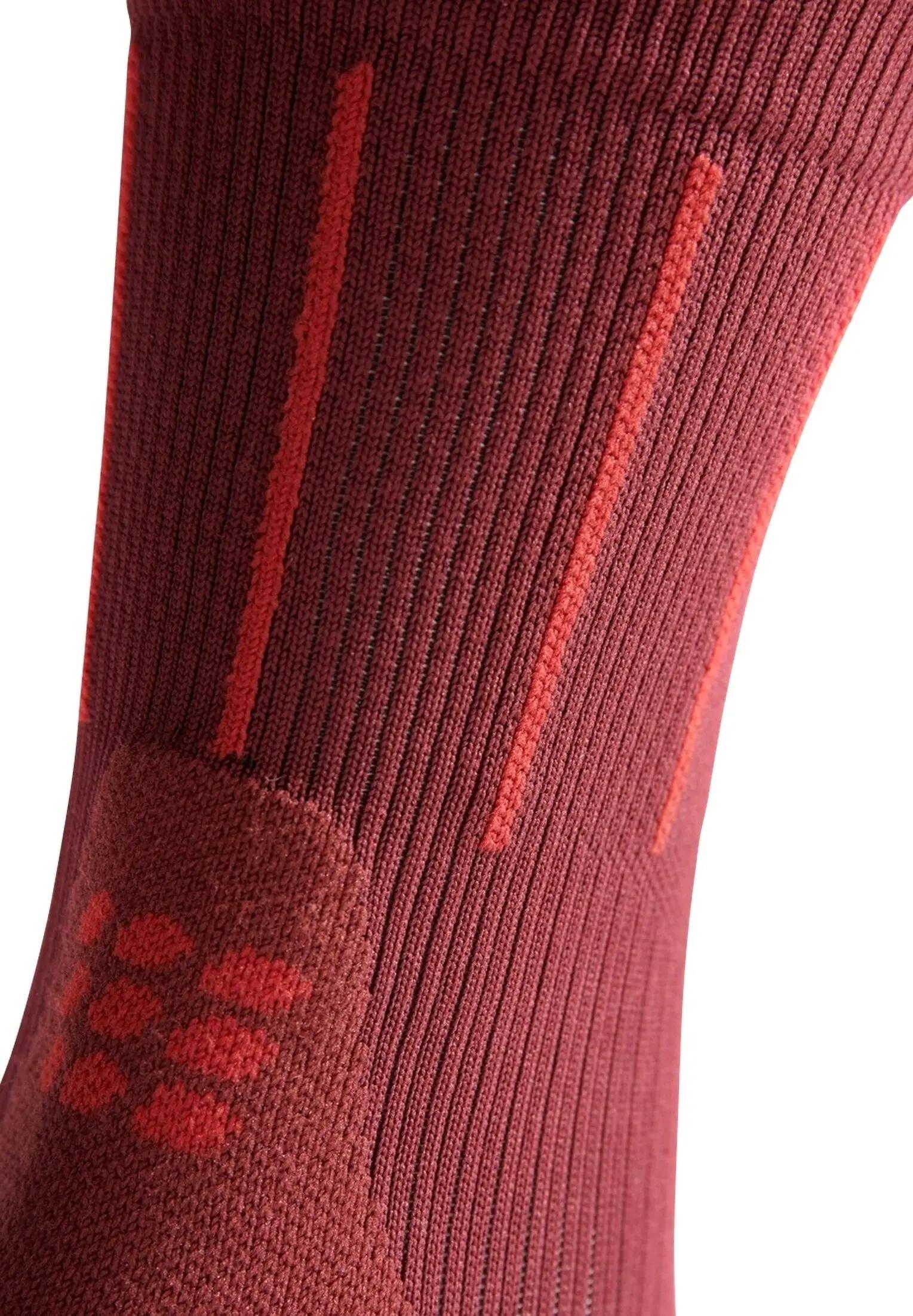 Sosete compresie medii - pinstripe socks running mid cut - red 3/5