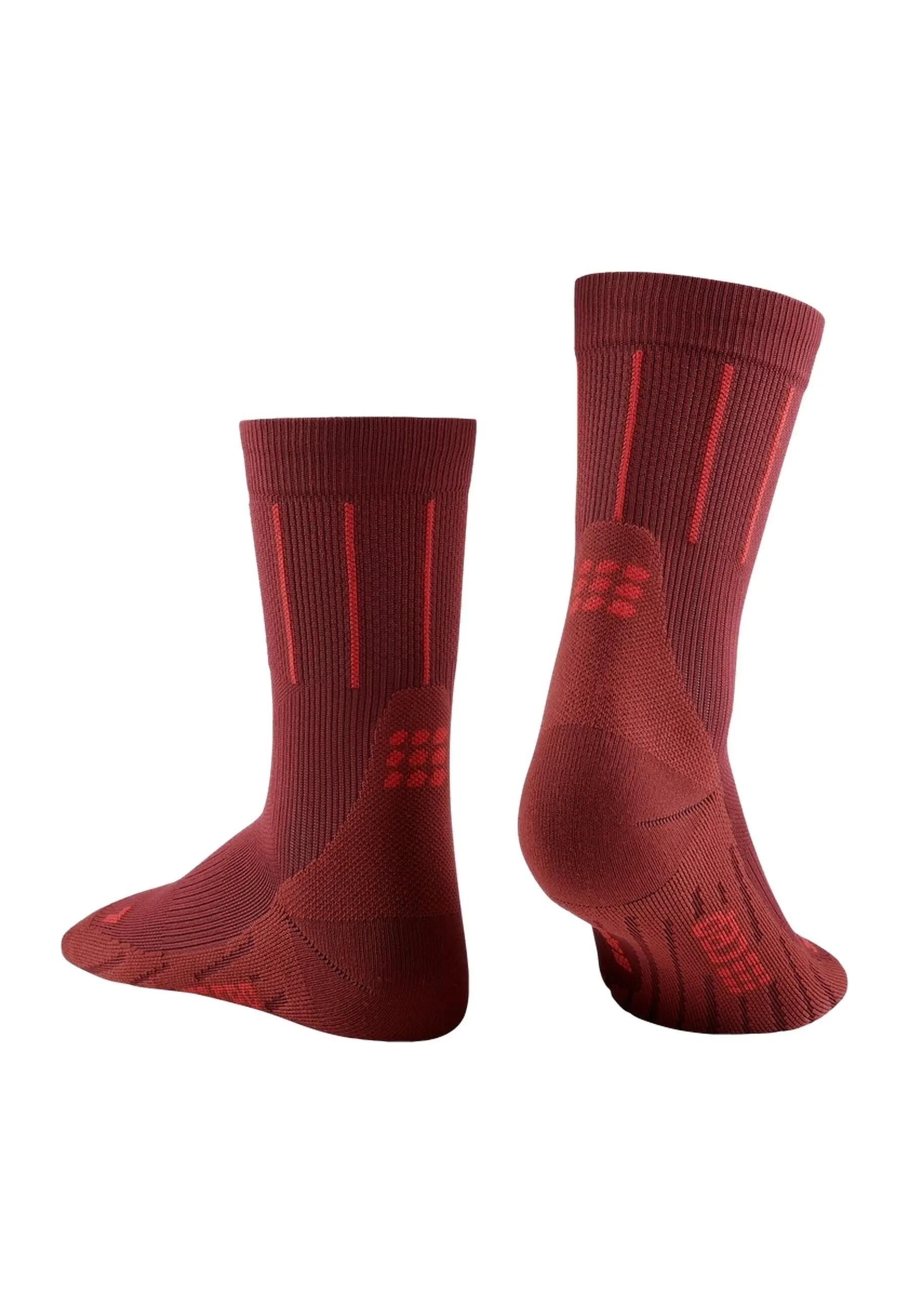 Sosete compresie medii - pinstripe socks running mid cut - red 2/5