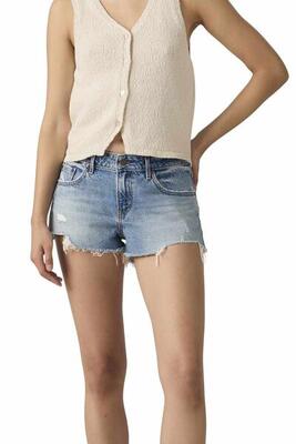 Short - sportkleding - vrouw - lage taille 5 zakken - lichtblauw