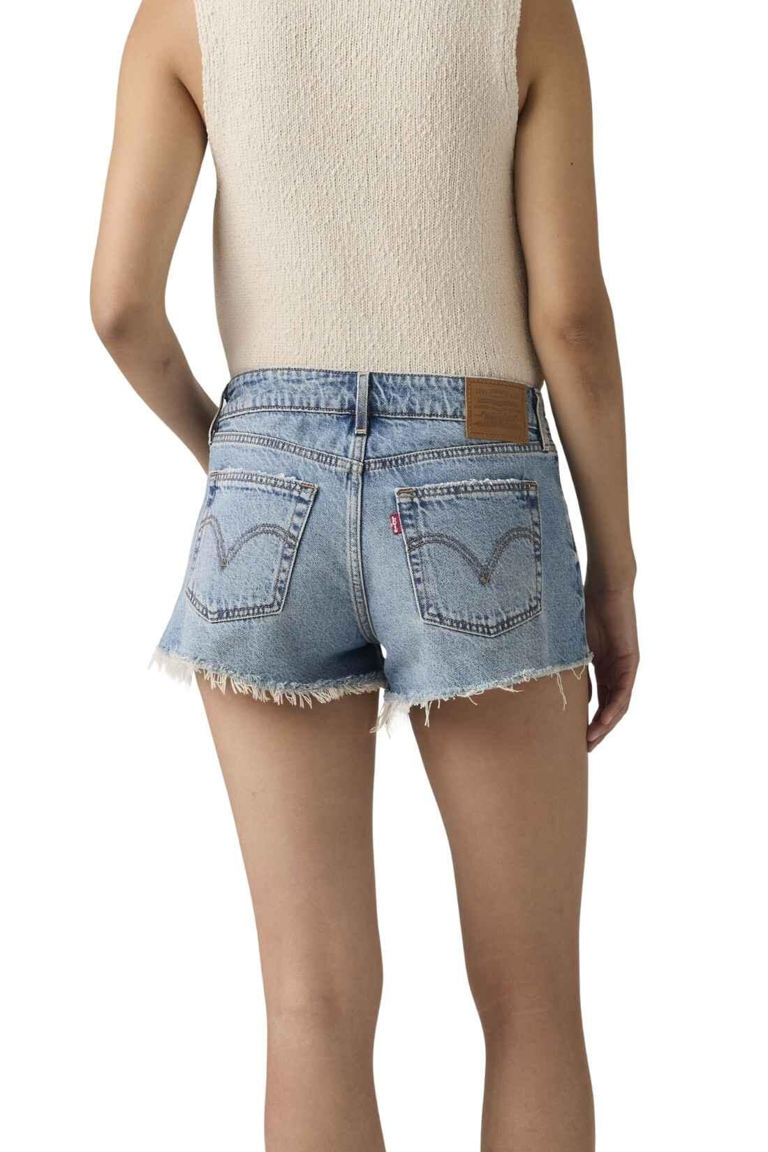 Shorts - Sportkleding - Dames - Lage taille, 5 zakken - Blauw 2/4