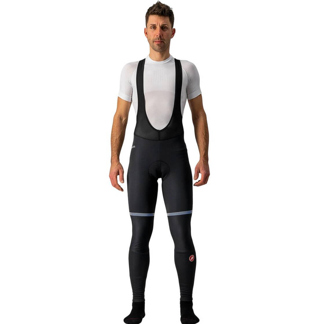 Pantaloni lungi ciclism cu bretele pentru iarna si vreme rece - Polare 3 - negru
