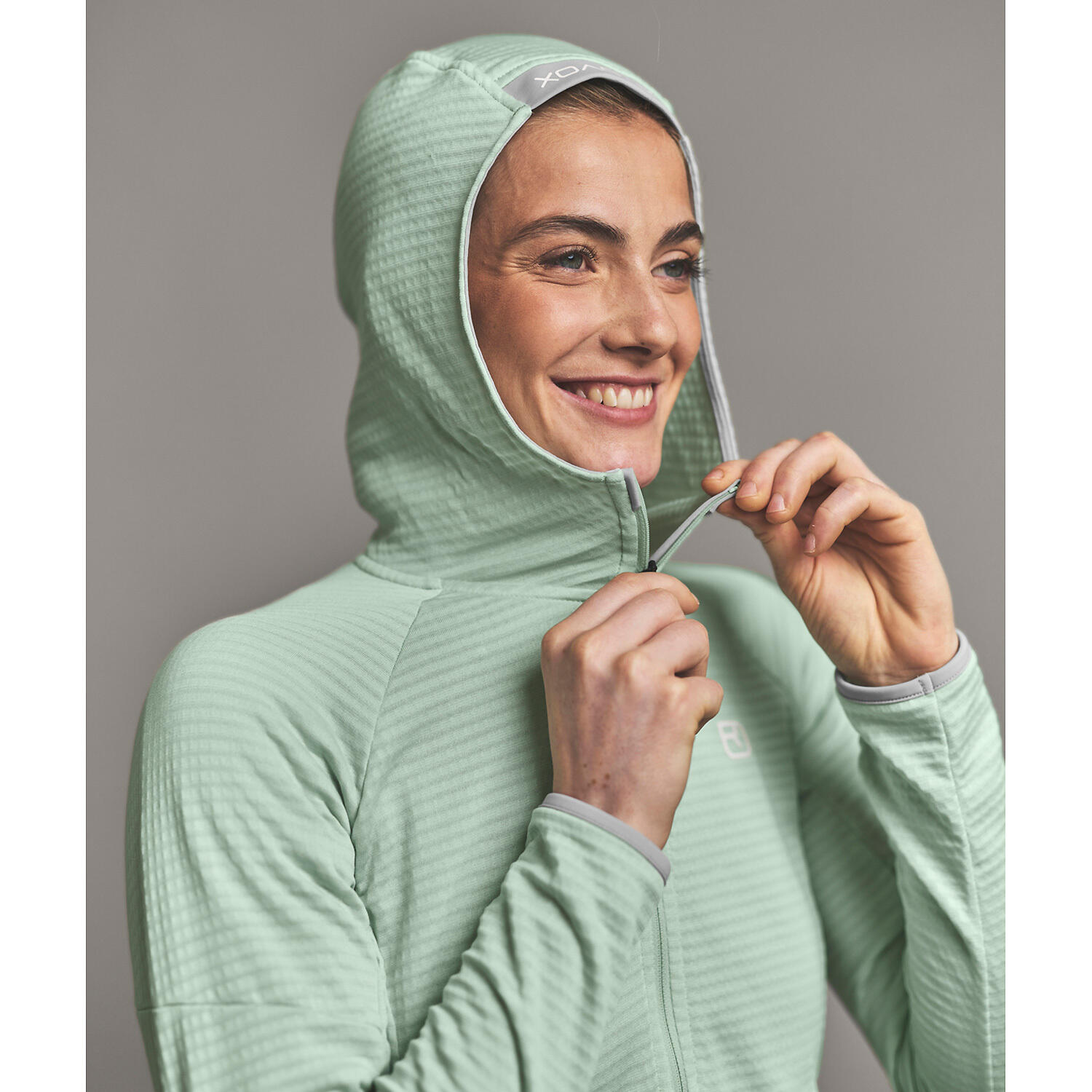 Damen Unterjacke FLEECE LIGHT GRID HOODY W 7/8