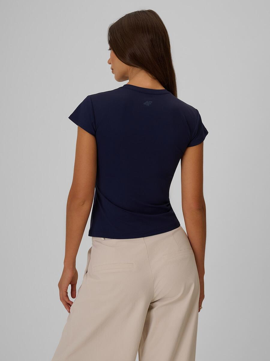 T-shirt slim gładki damski 4F 4FRSS26TTSHF4520