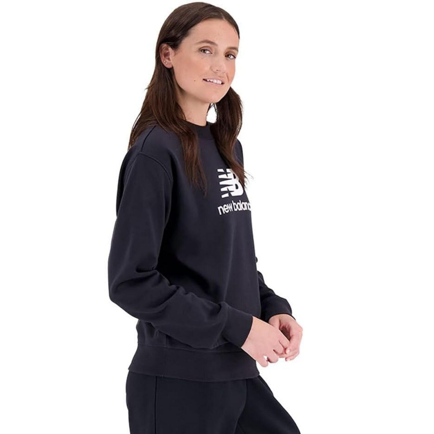 Bluza sportowa damska New Balance Essentials Stacked Logo 3/4