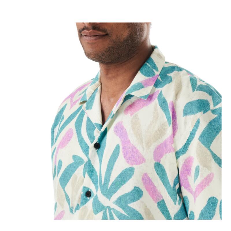 Chemise - lifestyle - hommes - imprimée, 100 % Tencel - blanc cassé 5/5