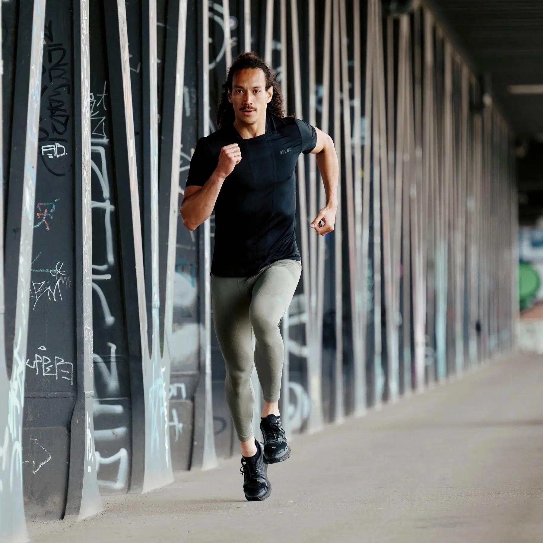 Tricou cu maneca scurta barbati The Run Shirt - verde inchis maslina 2/5