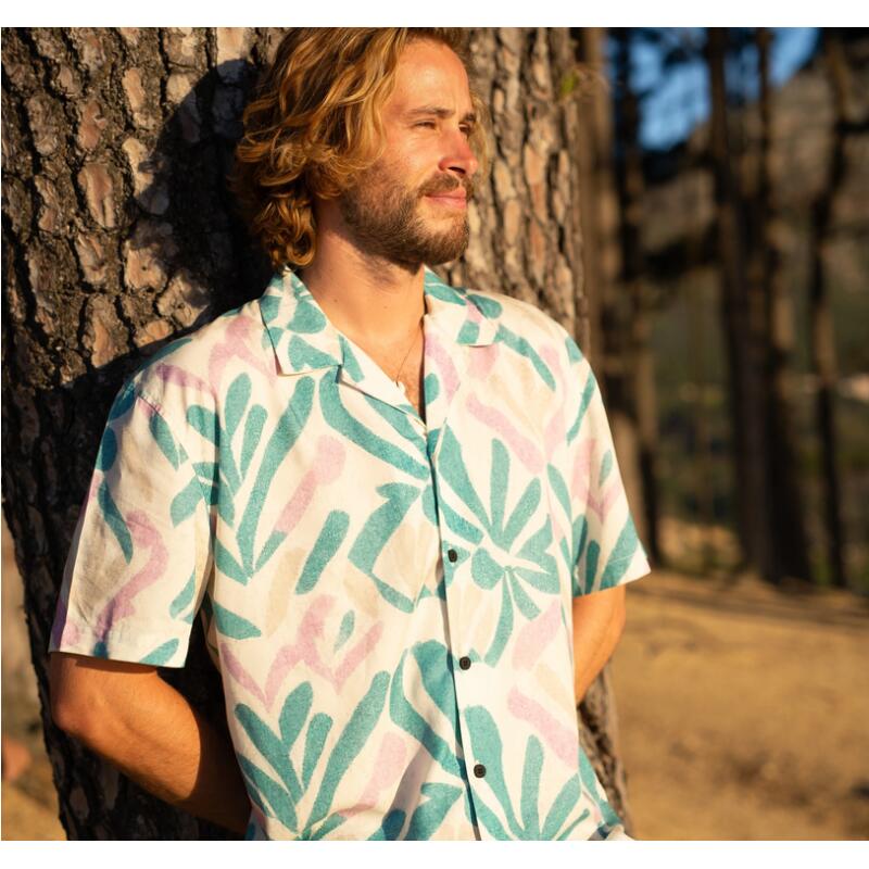 Chemise - lifestyle - hommes - imprimée, 100 % Tencel - blanc cassé 2/5