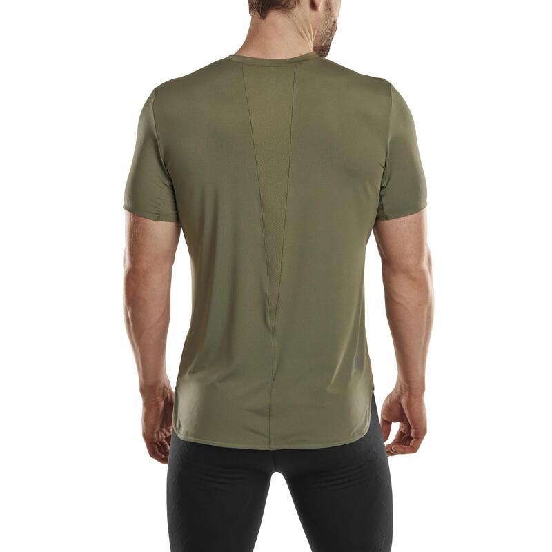 Tricou cu maneca scurta barbati The Run Shirt - verde inchis maslina