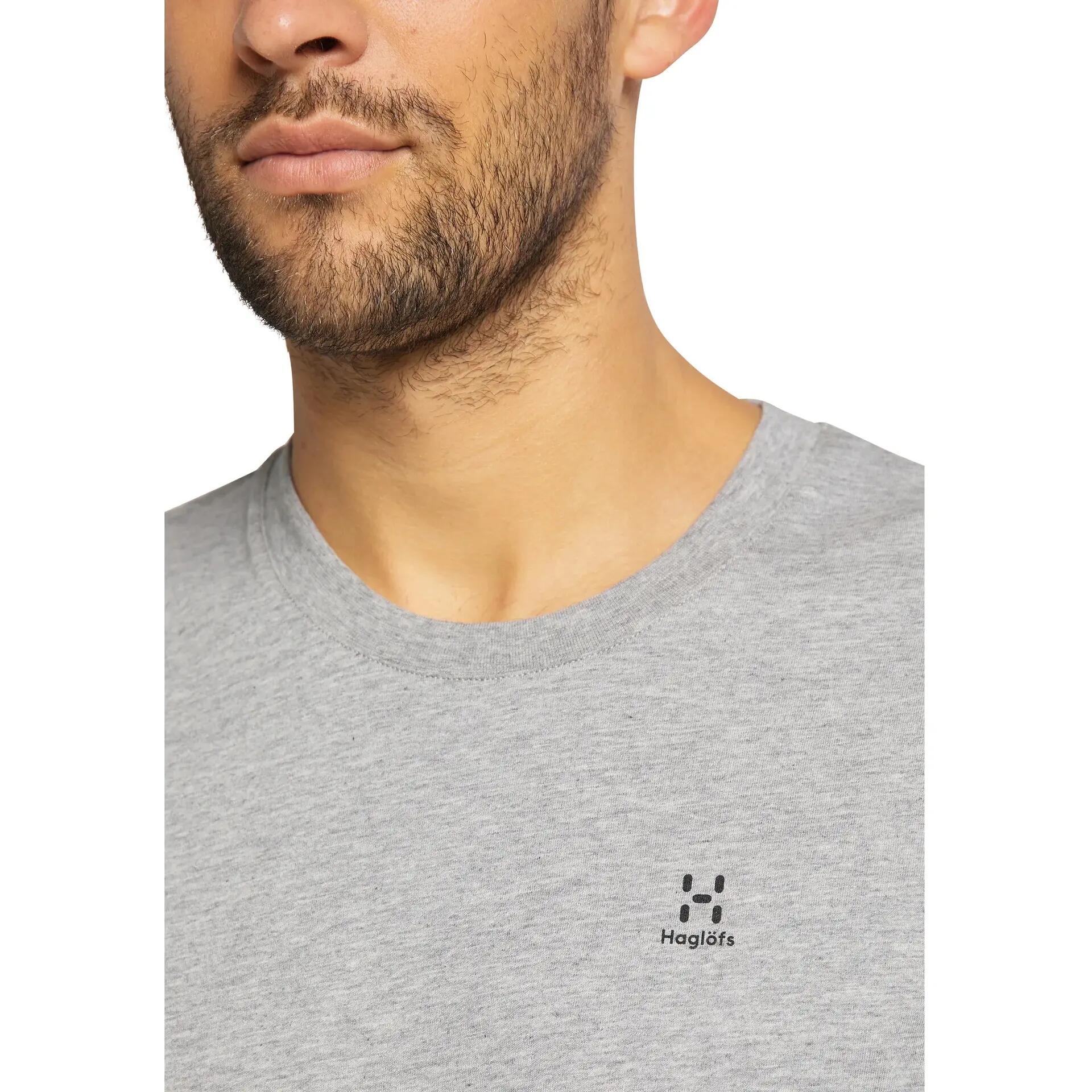 Haglofs - Tricou casual bumbac barbati Camp Tee - gri solid melaj 5/5