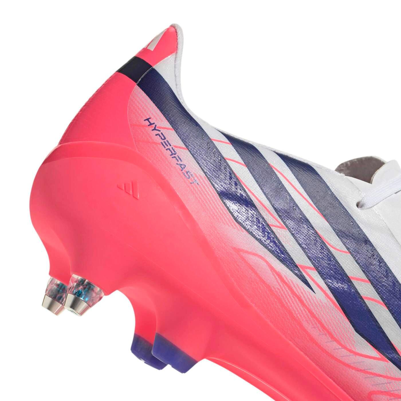 Crampons Adidas F50 Hyperfast League SGlite Blanc et rose 7/7