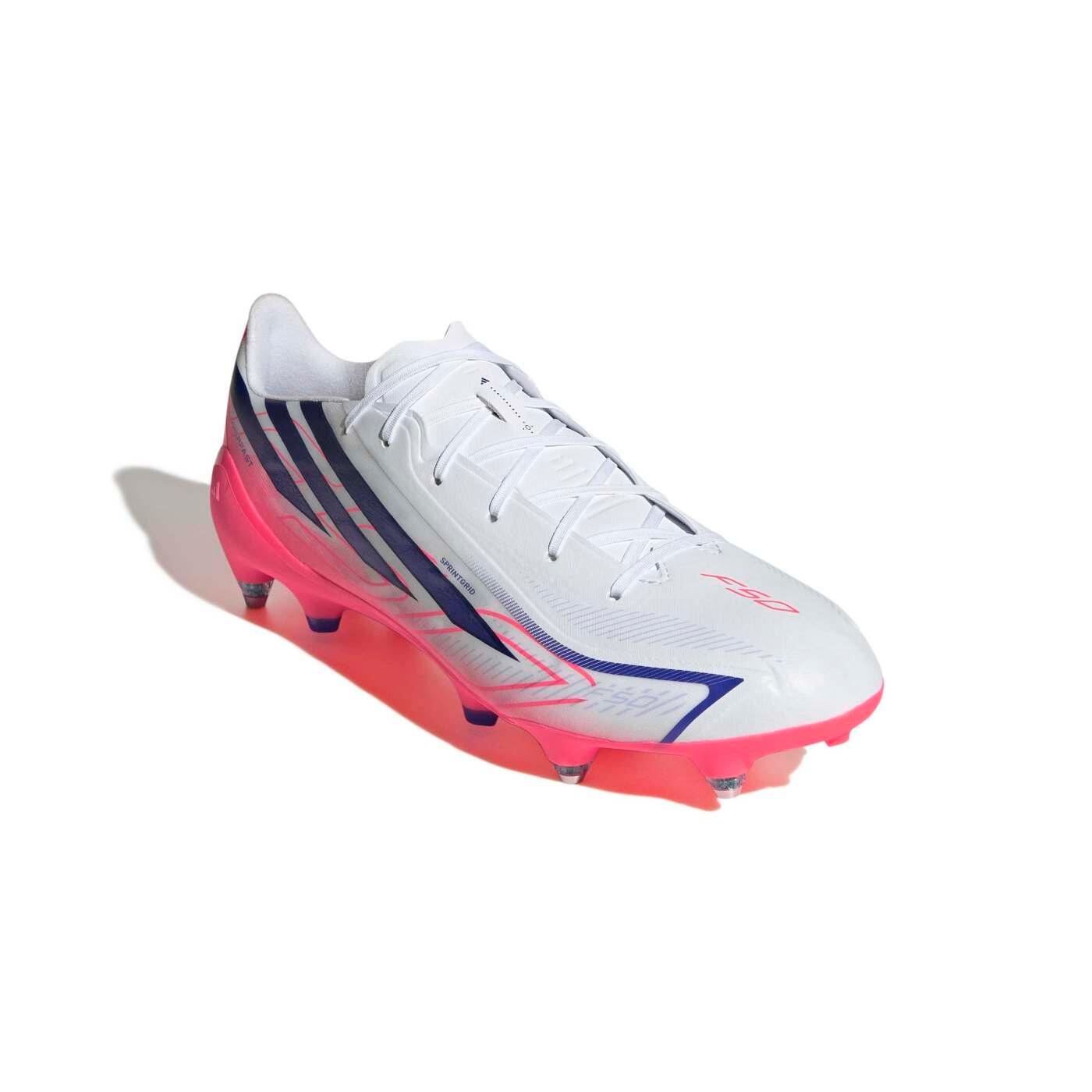 Crampons Adidas F50 Hyperfast League SGlite Blanc et rose 6/7