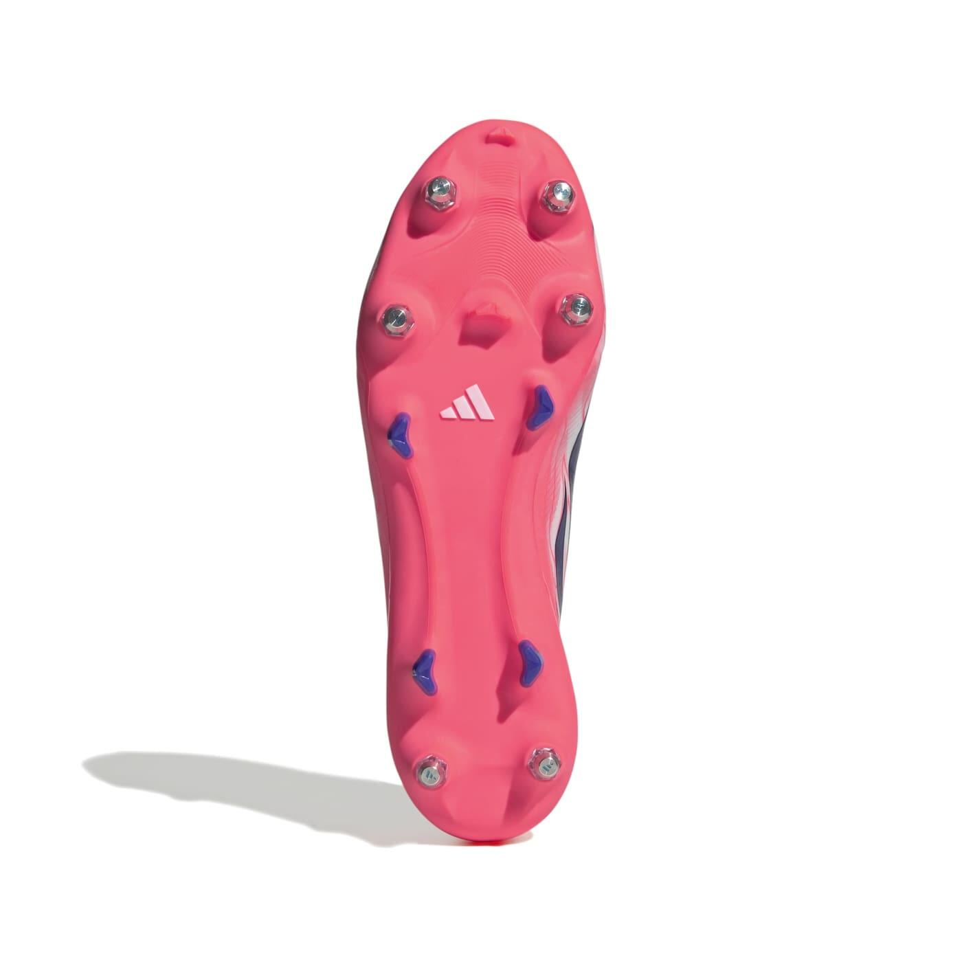 Crampons Adidas F50 Hyperfast League SGlite Blanc et rose 2/7