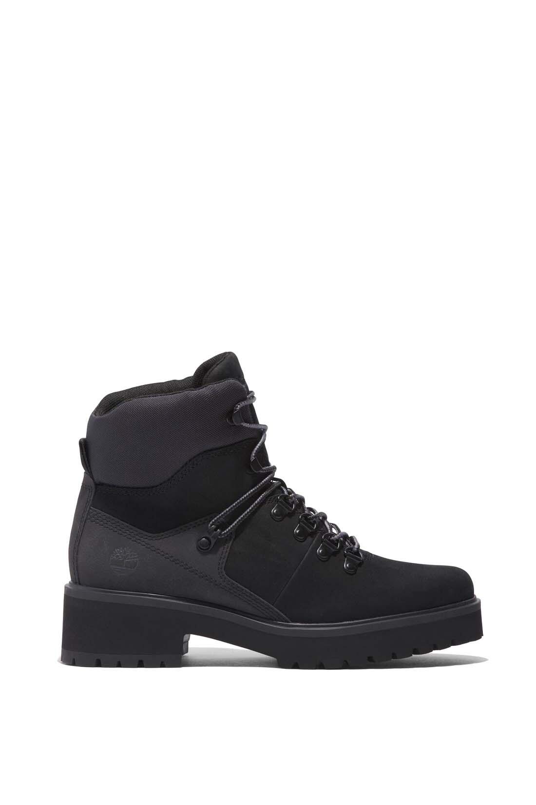 Botte femme - cuir velours, lacets - Carnaby Cool - noir 1/5
