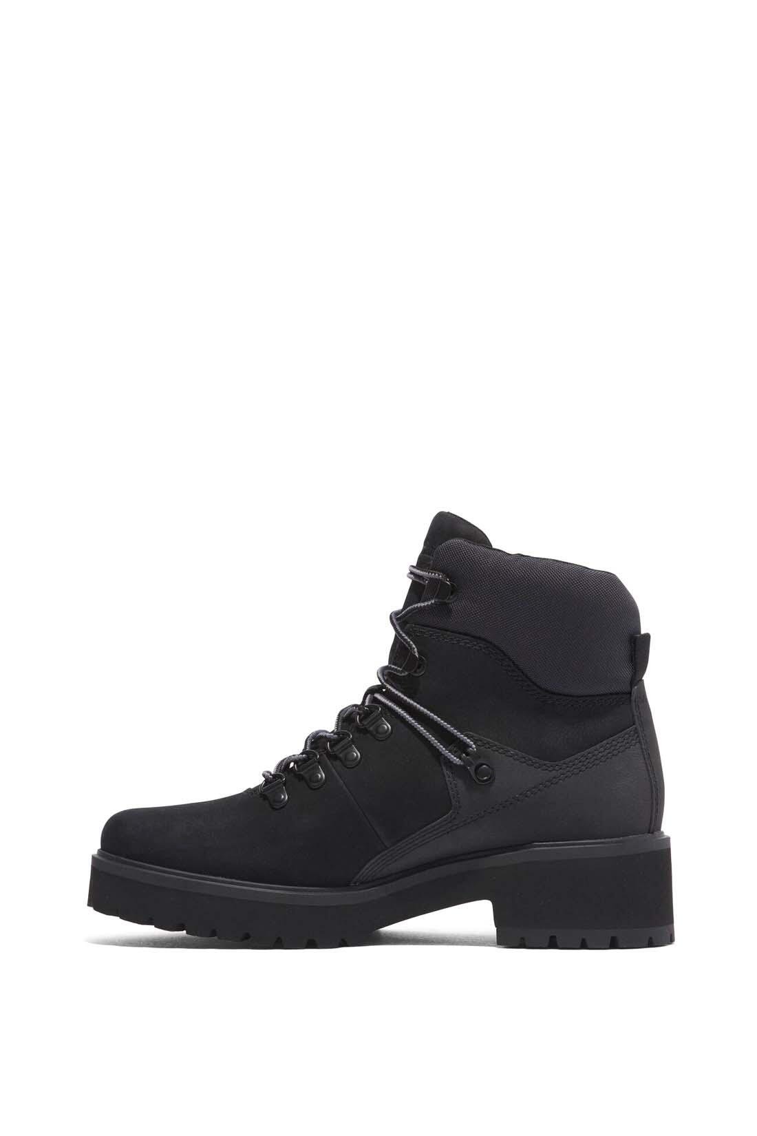Botte femme - cuir velours, lacets - Carnaby Cool - noir 3/5