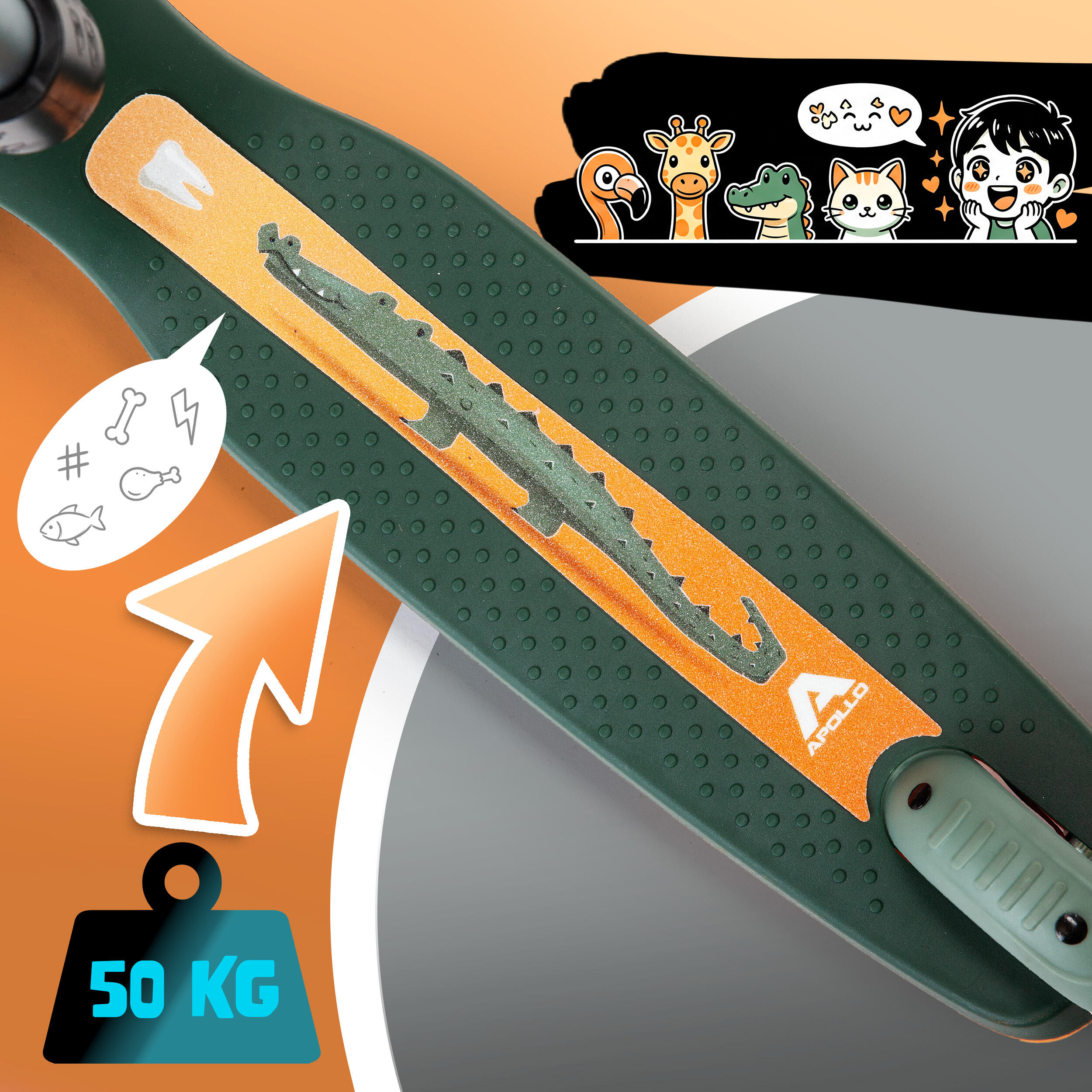 Apollo Whizzie Monopattino LED Bambini, 3 Ruote Regolabile in Altezza 3/5