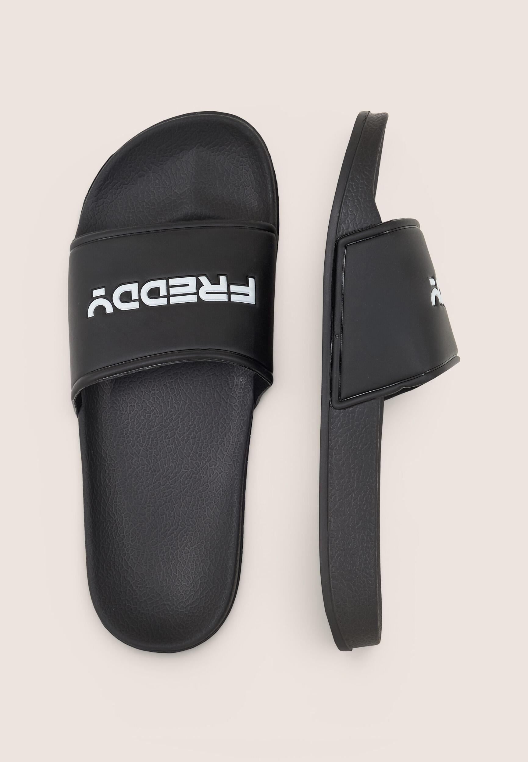 Ciabatte slider uomo con maxi logo a contrasto 3/3