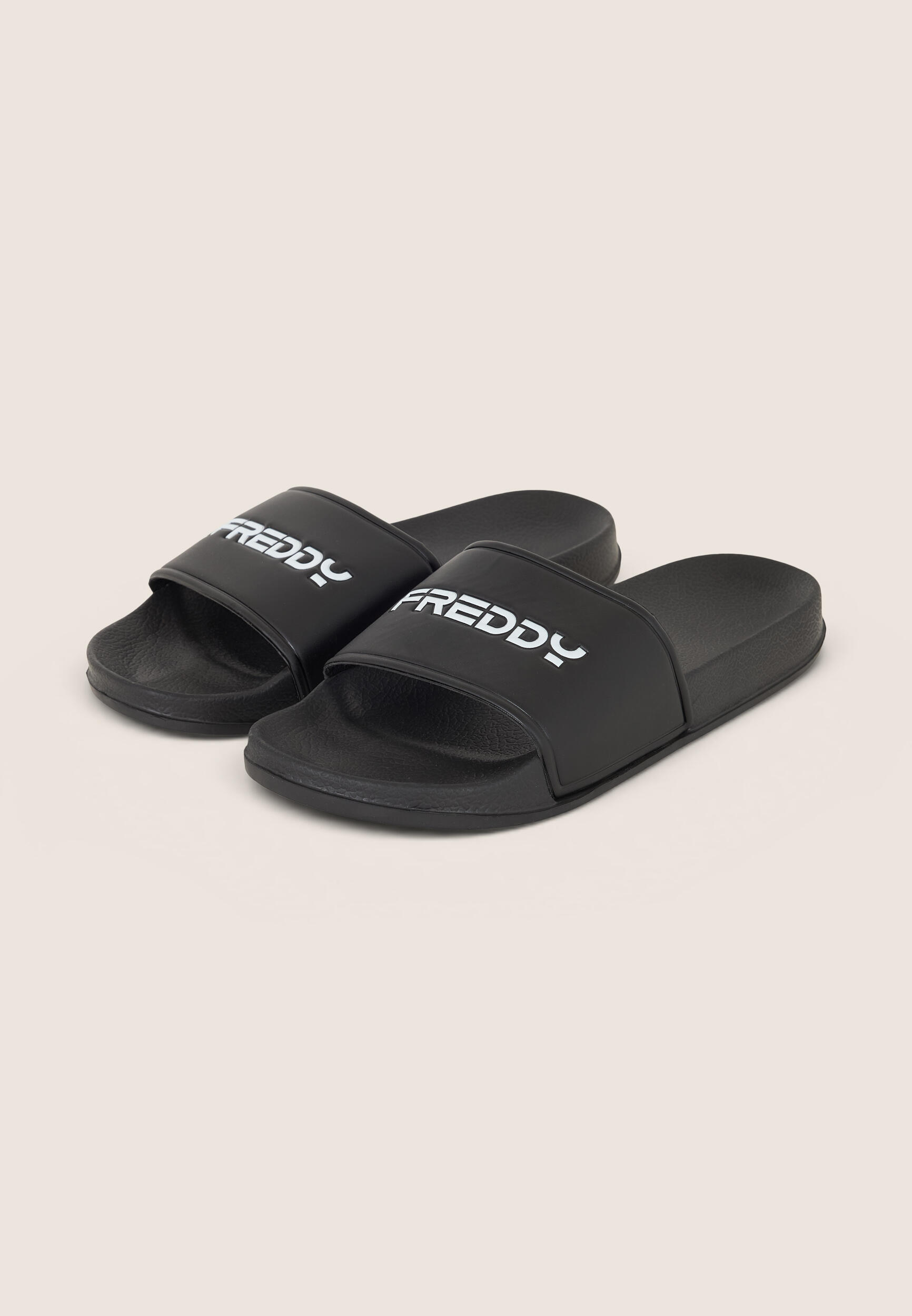 Ciabatte slider uomo con maxi logo a contrasto 2/3
