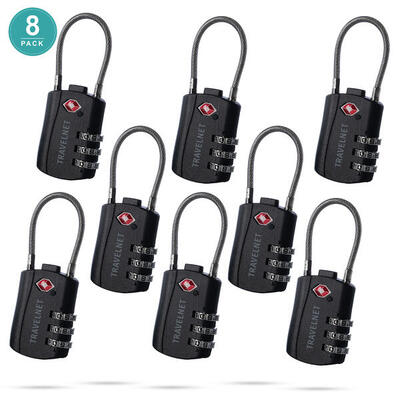 Travelnet Lucchetto da viaggio TSA con combinazione Set da 8