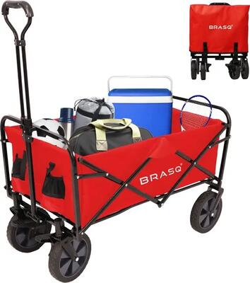 Brasq bolderkar opvouwbaar deluxe wc200 - 108l inhoud - zwart