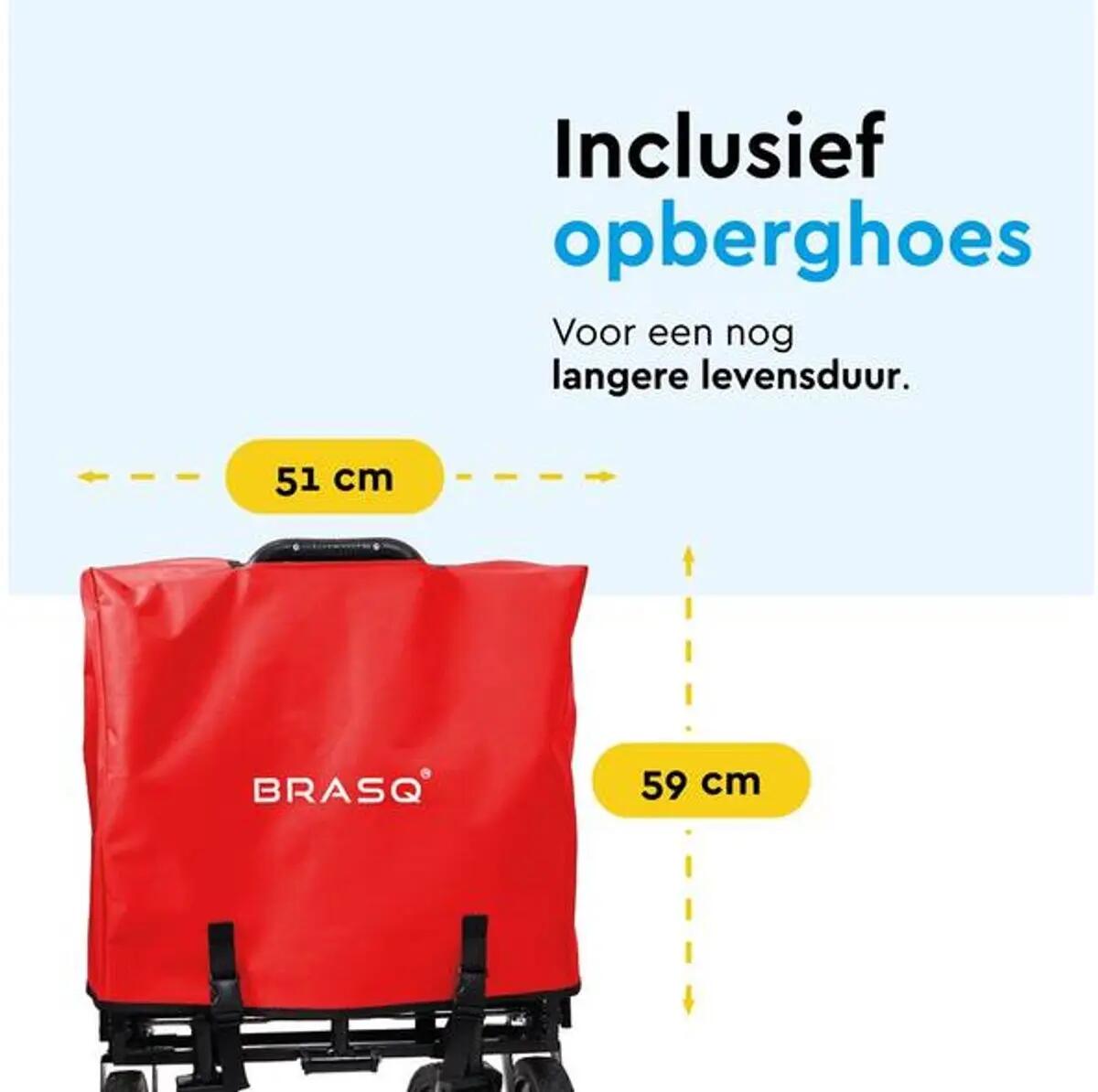 BRASQ Bolderkar Opvouwbaar - 100 Liter - 80 KG Draagkracht - Rood 9/11
