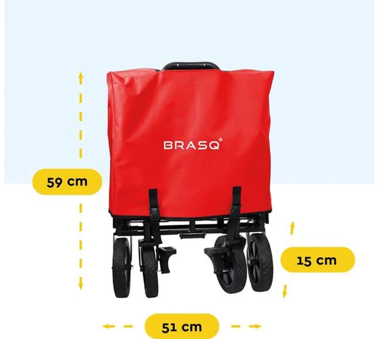 BRASQ Bolderkar Opvouwbaar - 100 Liter - 80 KG Draagkracht - Rood 8/11