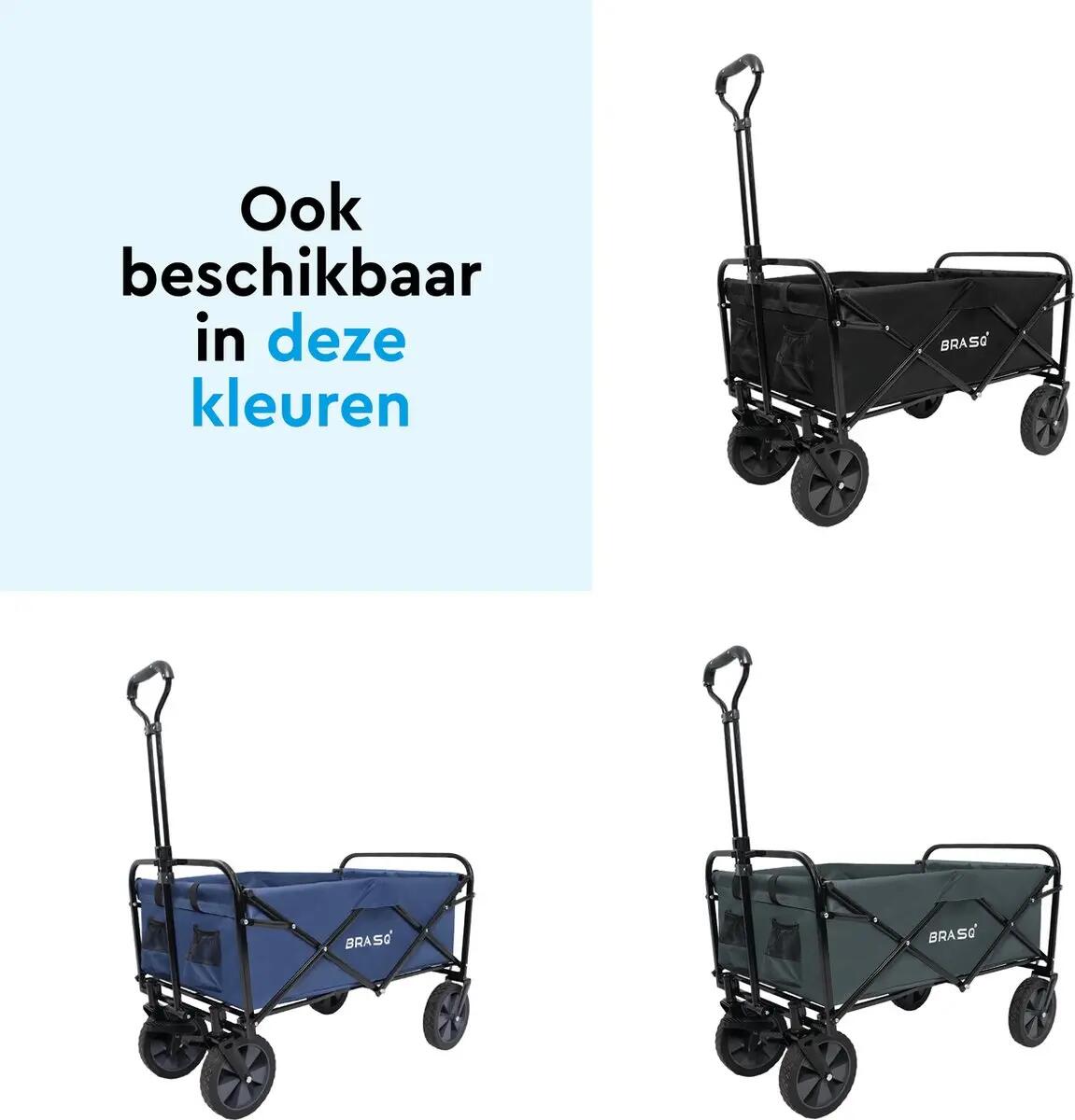 BRASQ Bolderkar Opvouwbaar - 100 Liter - 80 KG Draagkracht - Rood 5/11