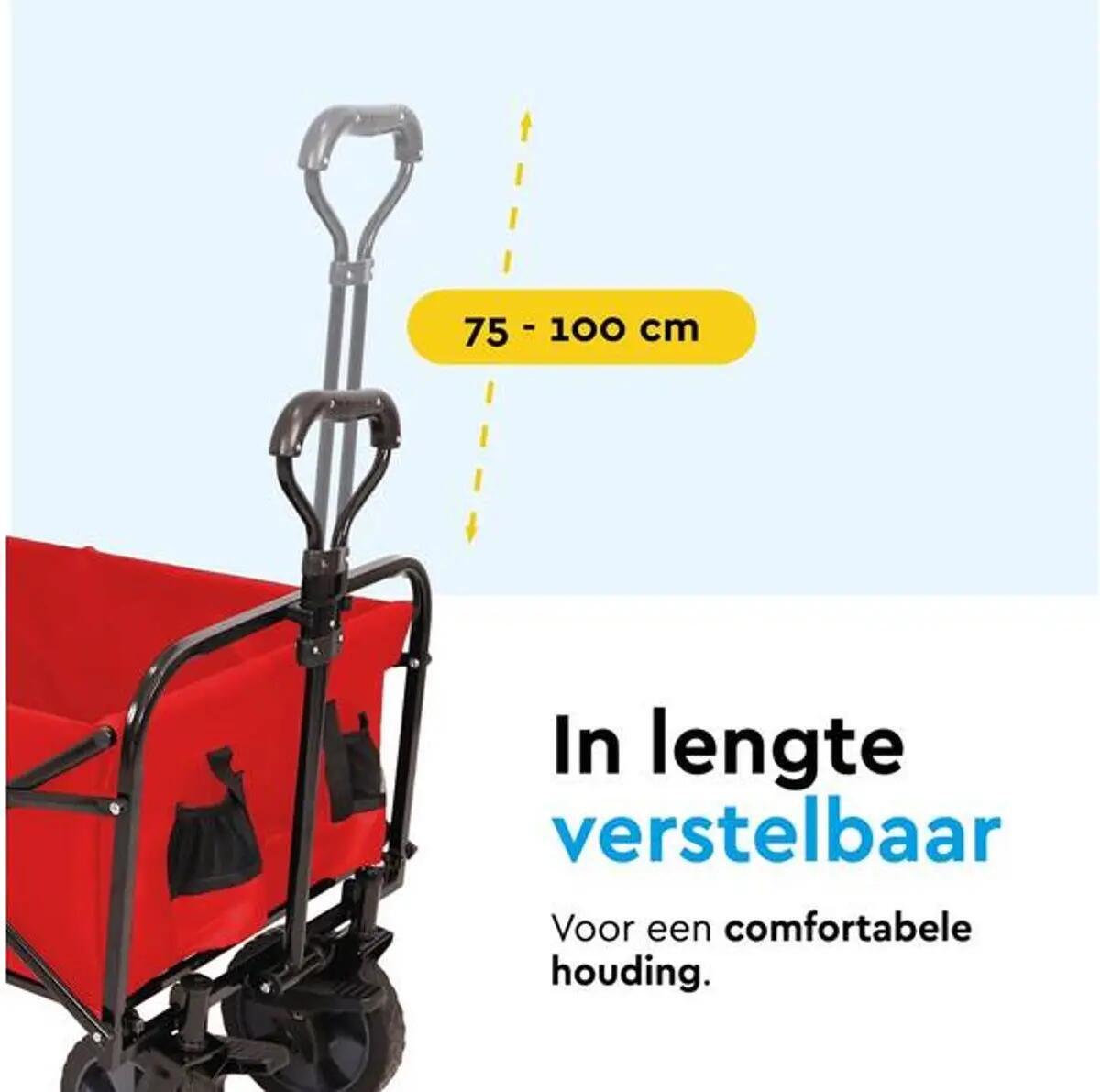 BRASQ Bolderkar Opvouwbaar - 100 Liter - 80 KG Draagkracht - Rood 10/11