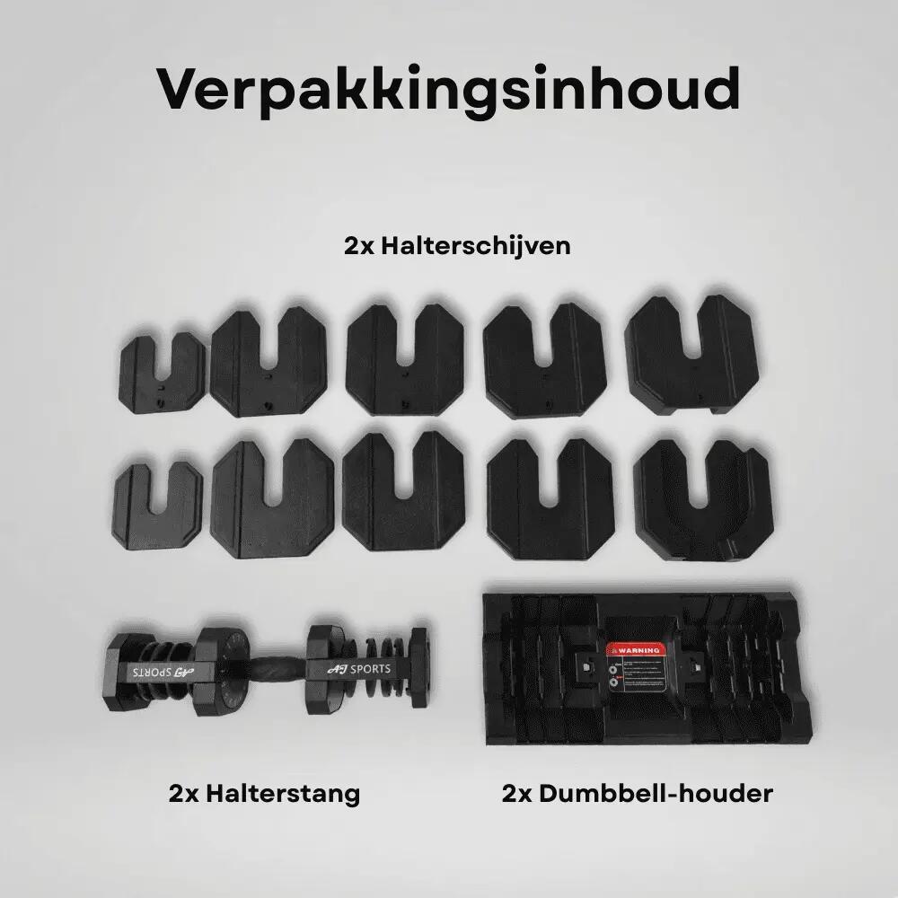 Verstelbare Dumbbells 25kg Zwart 6/7