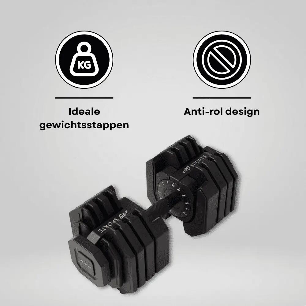 Verstelbare Dumbbells 25kg Zwart 5/7