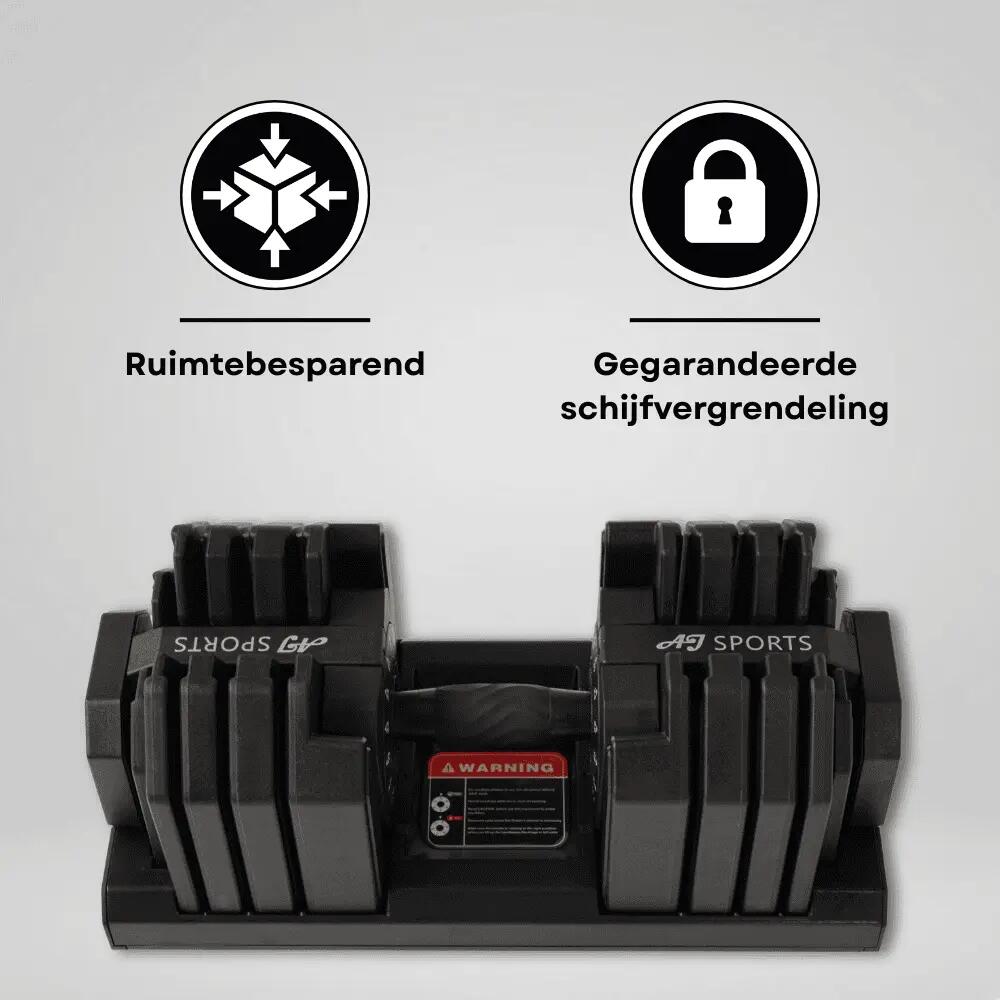 Verstelbare Dumbbells 25kg Zwart 4/7