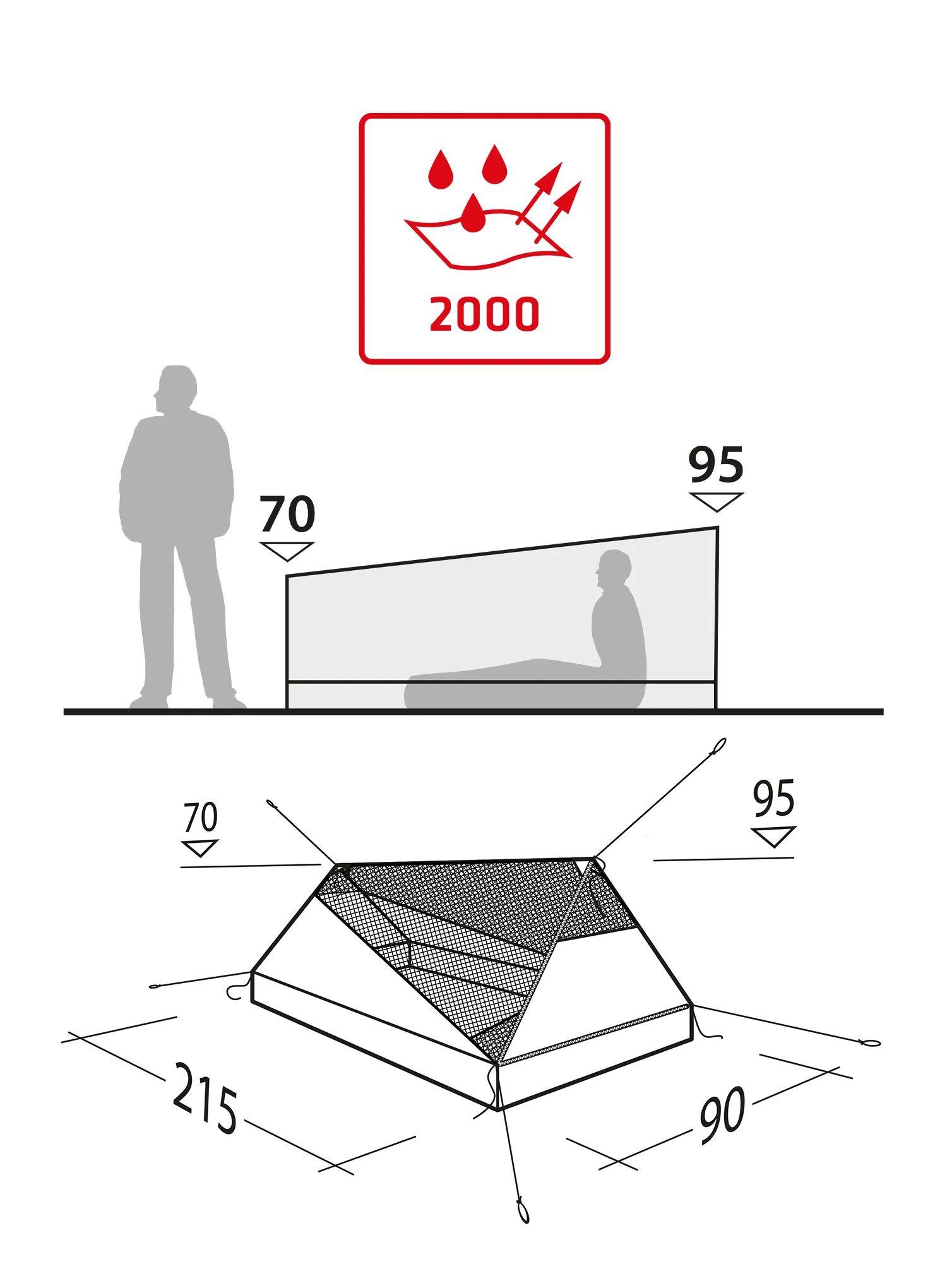 Namiot jednoosobowy Robens Vestis 1 Mesh Tent UL - orange 2/7