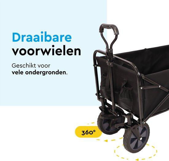 BRASQ Bolderkar Opvouwbaar - 100 Liter - 80 KG Draagkracht - Zwart 7/11