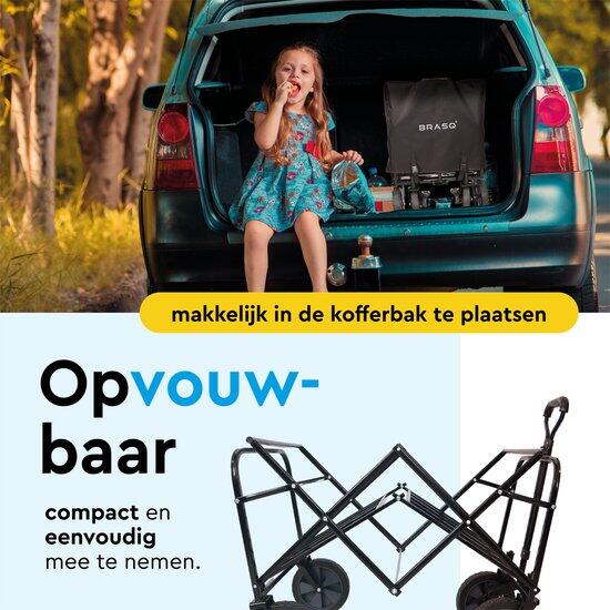 BRASQ Bolderkar Opvouwbaar - 100 Liter - 80 KG Draagkracht - Zwart 5/11