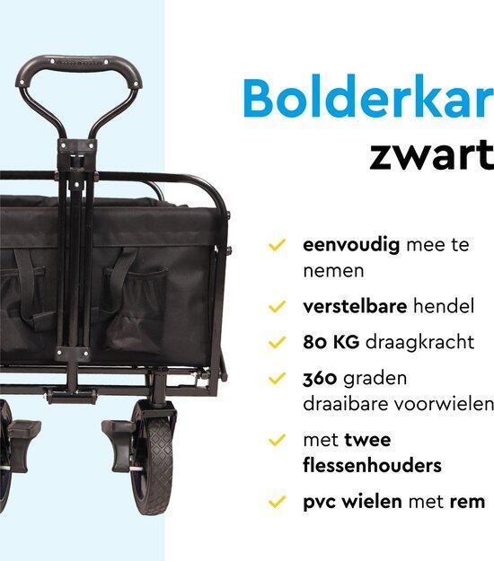 BRASQ Bolderkar Opvouwbaar - 100 Liter - 80 KG Draagkracht - Zwart 3/11