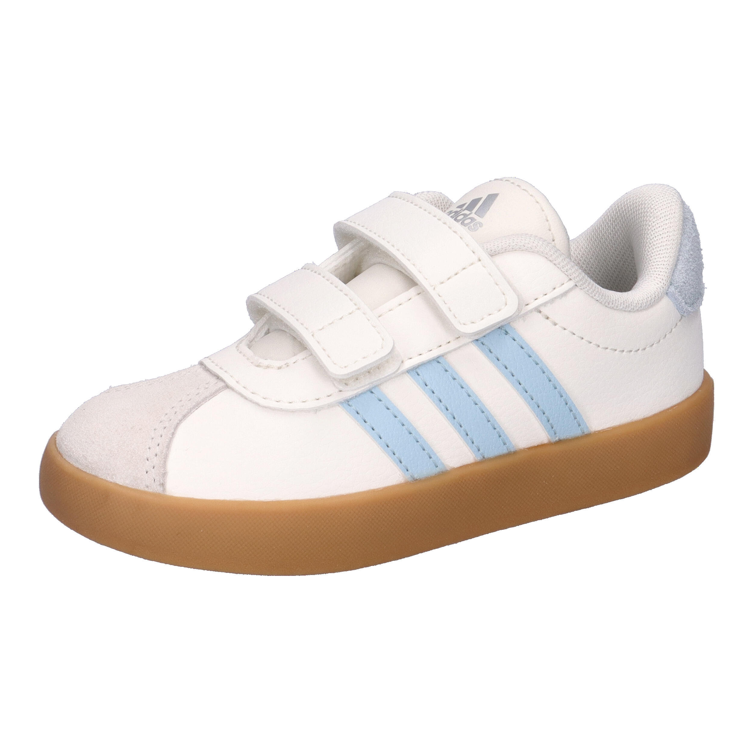 WEISS / pastellblau / braun