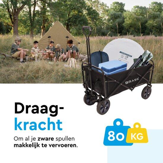 BRASQ Bolderkar Opvouwbaar - 100 Liter - 80 KG Draagkracht - Zwart 2/11