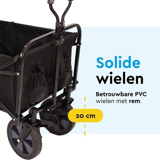 BRASQ Bolderkar Opvouwbaar - 100 Liter - 80 KG Draagkracht - Zwart 10/11
