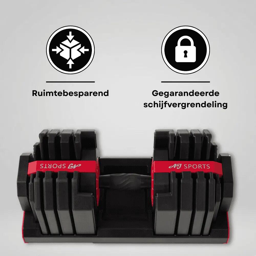 Verstelbare Dumbbells 25kg Rood 4/7