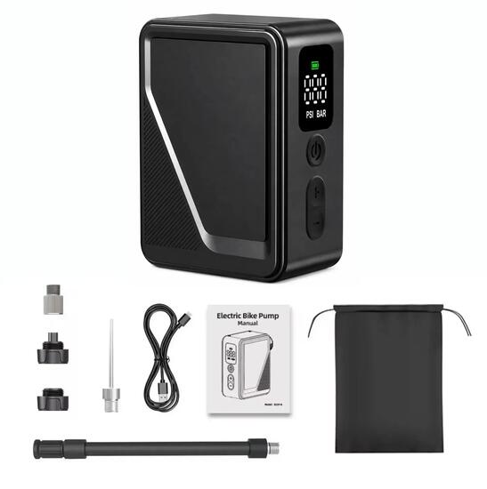 Mini pompe électrique vélo 120 PSI - Arrêt automatique - Manomètre LED