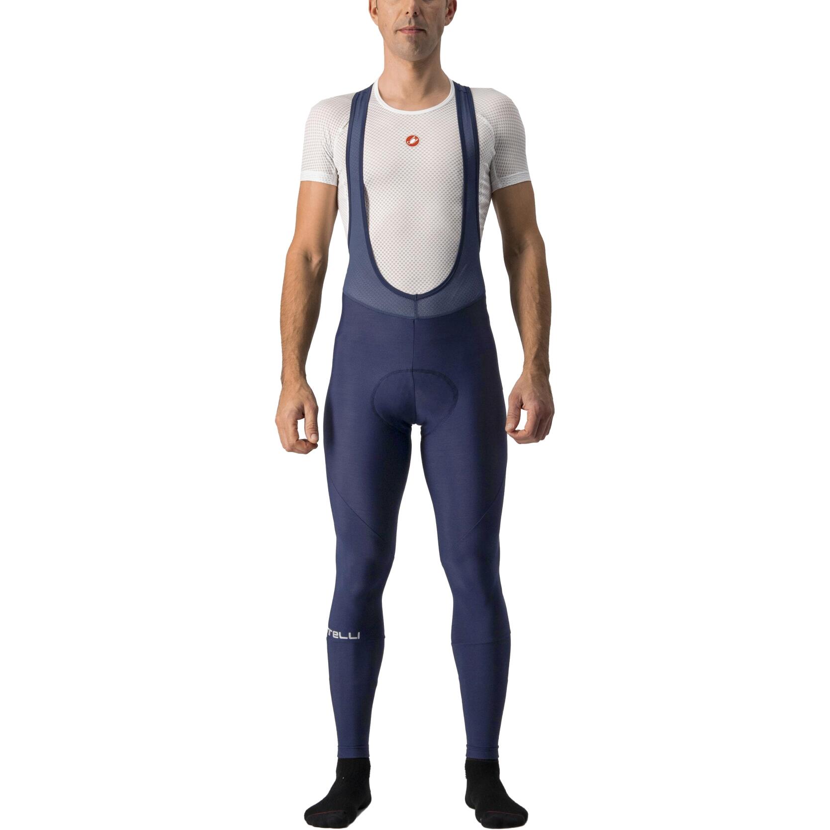 Pantaloni lungi ciclism pentru barbati cu bretele Entrata bibtights - albastru…
