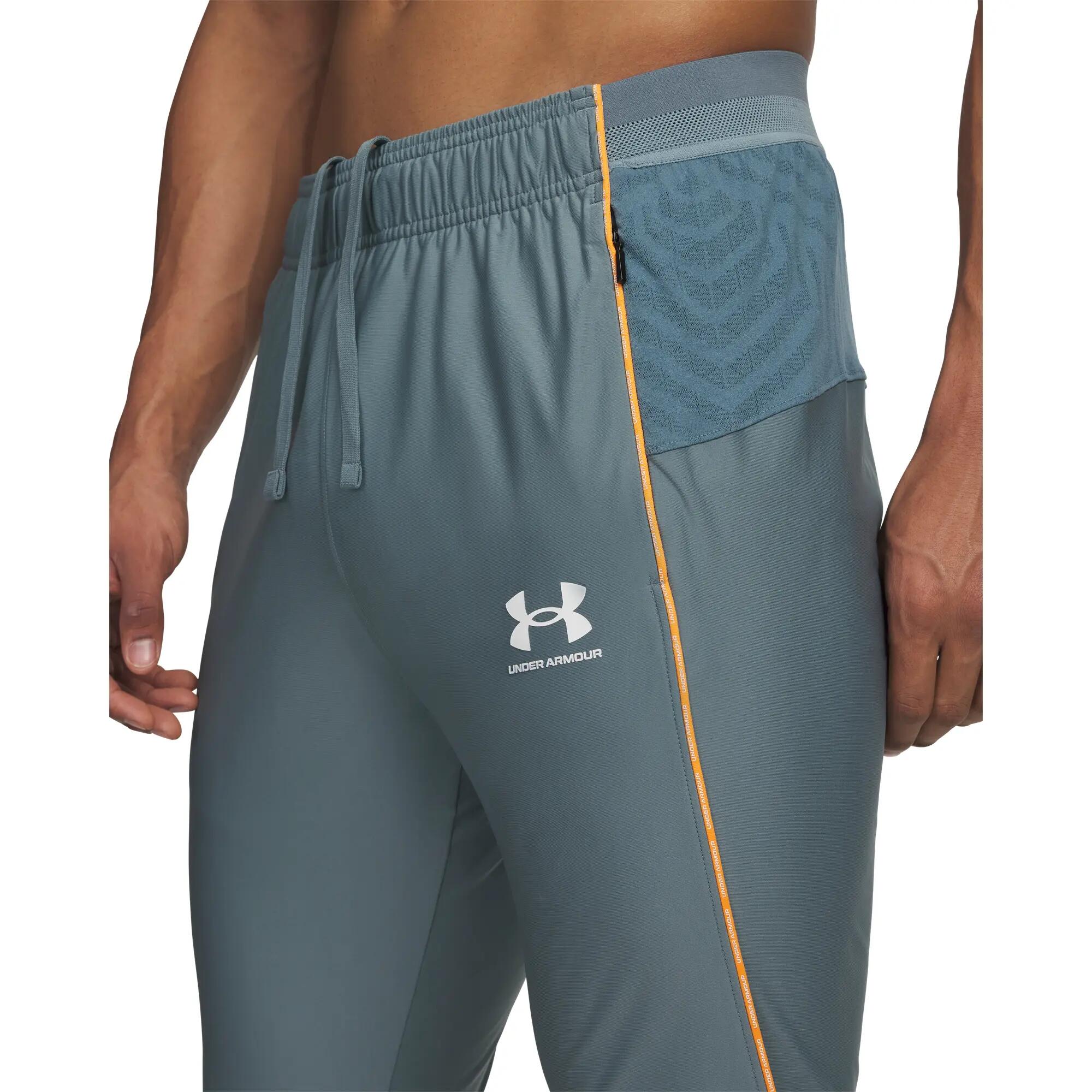Pantalone Atletico Uomo Under Armour Challenger Pro Grigio Arancio 4/5