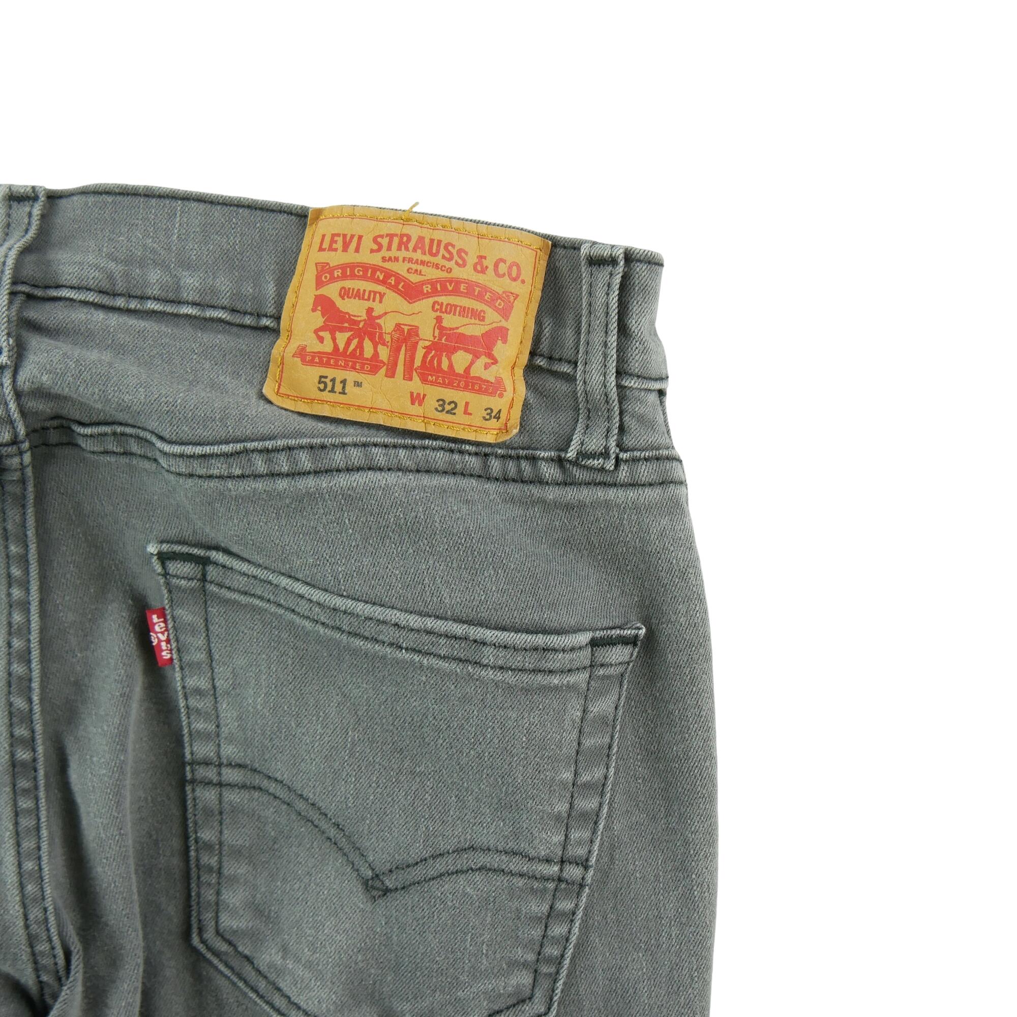 Segunda Vida - Levi Strauss Vaqueros Hombre 511 Slim W32/L34 - Muy Bueno 7/7