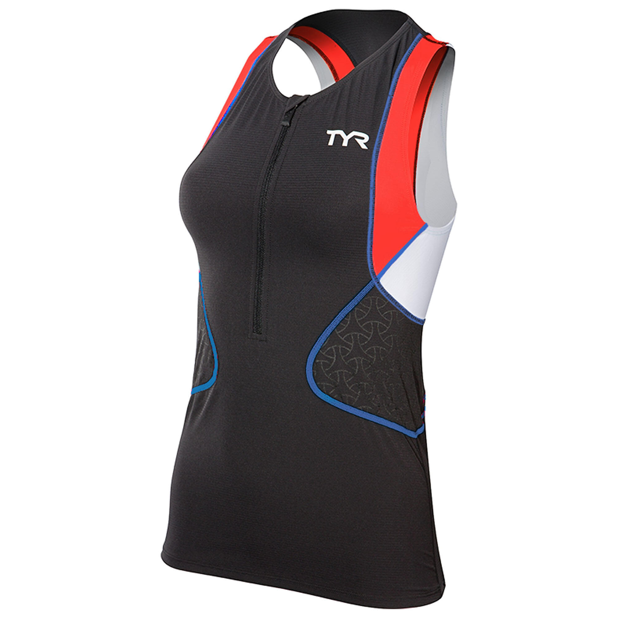 Competitor Singlet Top triatlon femei negru-rosu
