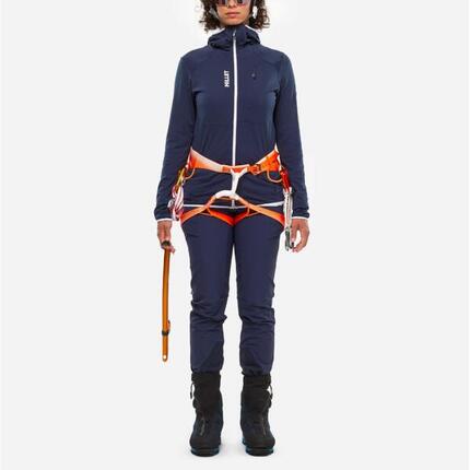 Polaire - alpinisme - femme - légère capuche - lightgrid - bleu