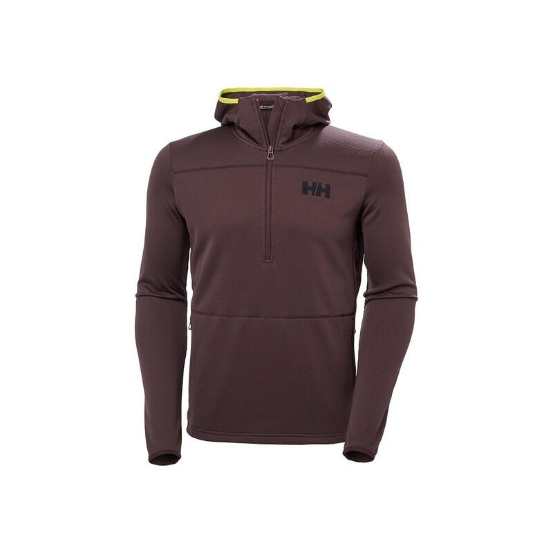 Veste polaire - montagne - homme - demi-zip recyclée - marron 1/2