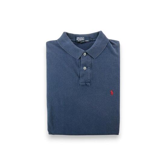 Seconde vie - Polo manches longues Homme Marine - Bon état