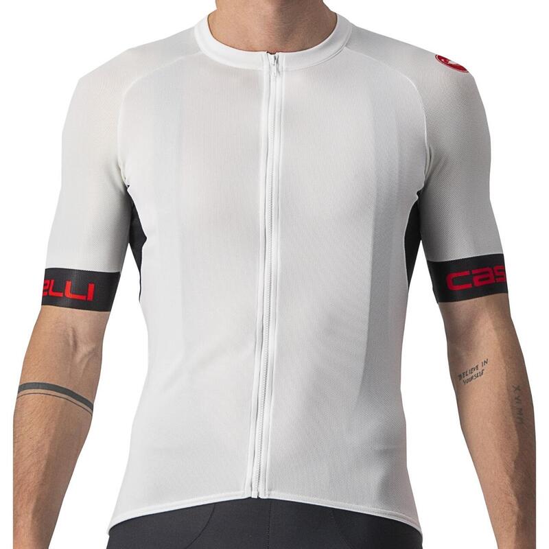 Tricou ciclism barbati cu maneca scurta Entrata VI jersey - alb negru rosu
