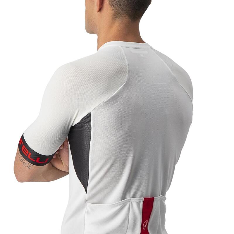 Tricou ciclism barbati cu maneca scurta Entrata VI jersey - alb negru rosu